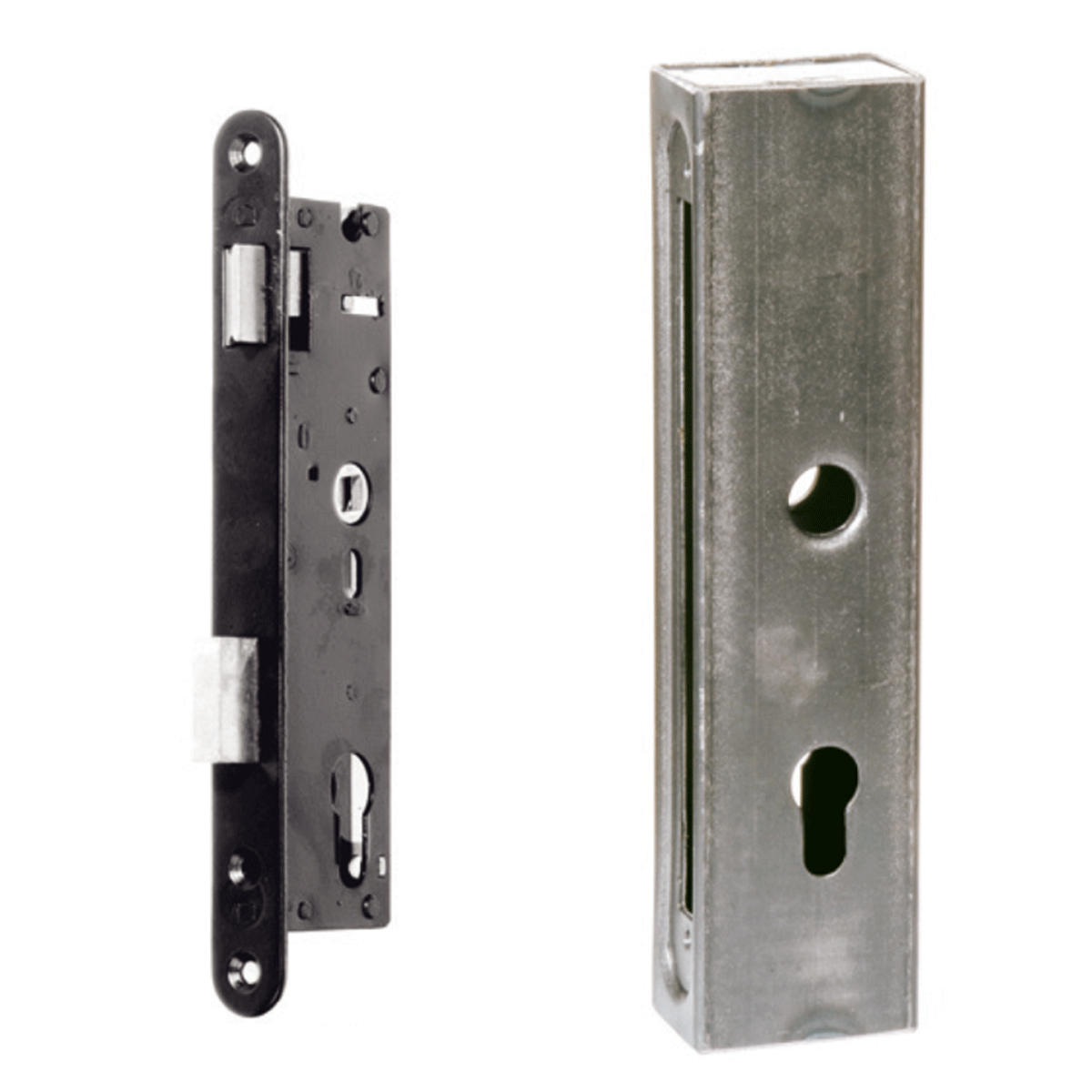 Fémház + süllyesztett zár 60x40 mm-es profilhoz – 63.222.11