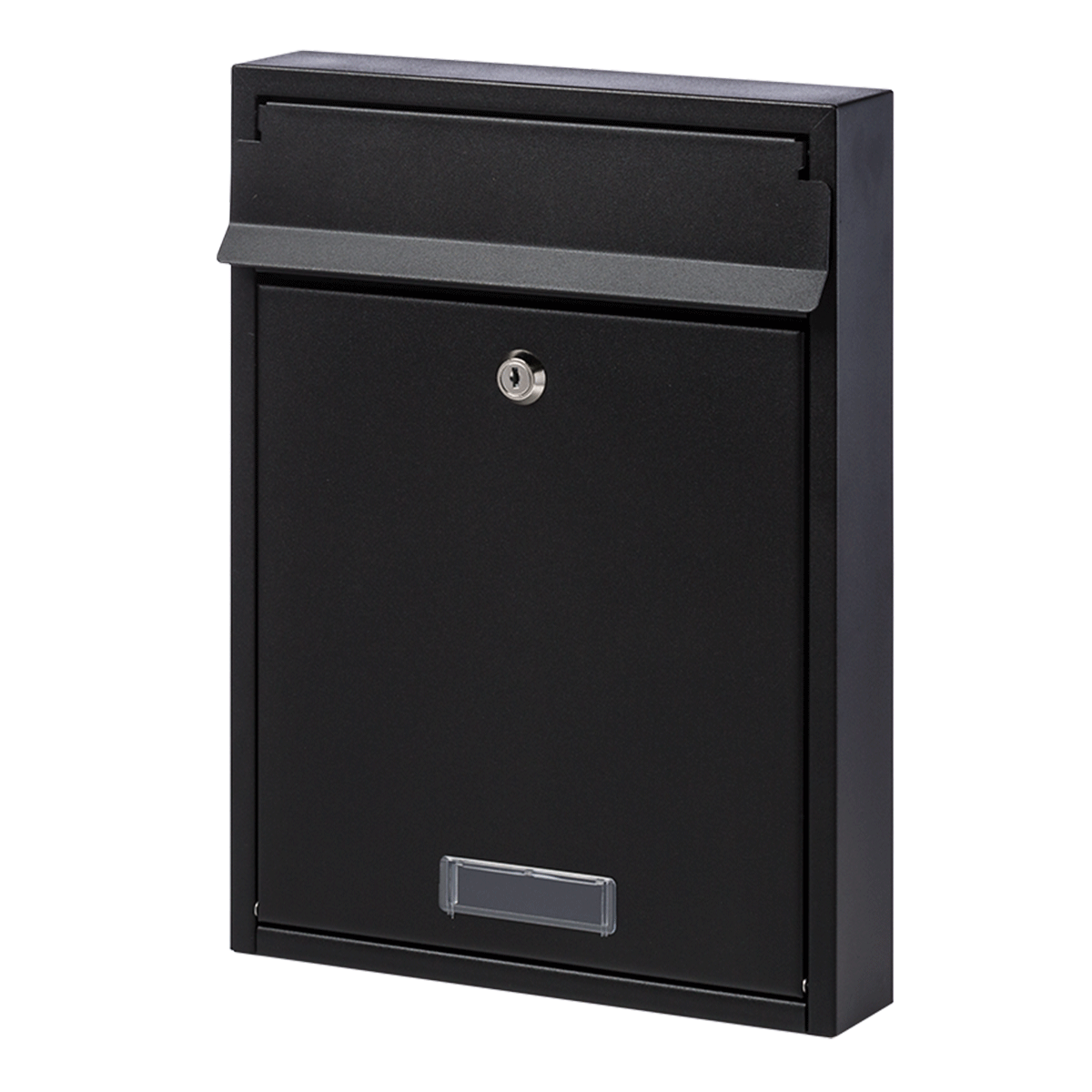 Kültéri postaláda, 265x360x55 mm, horganyzott acél, fekete – 65.340