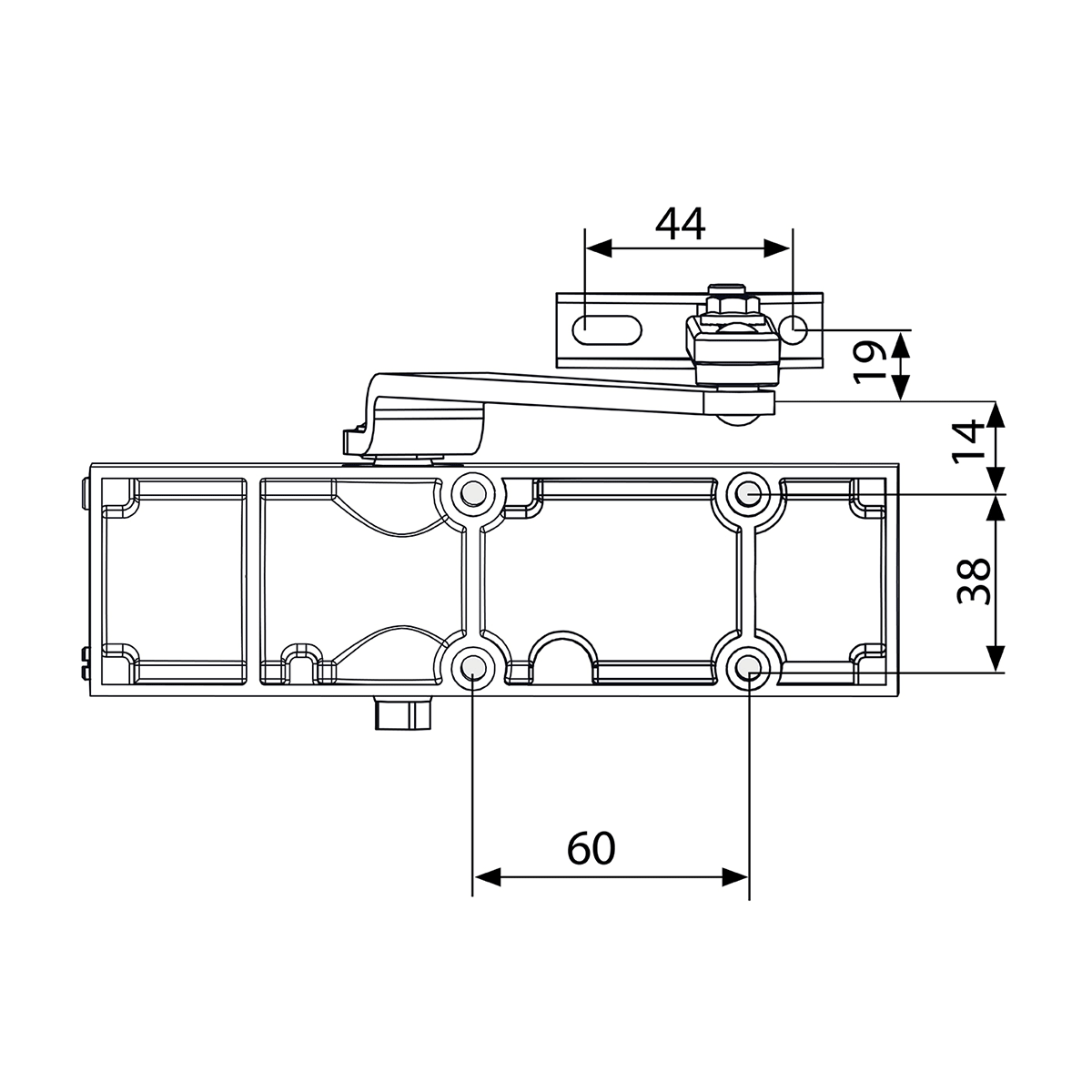 Gerda ajtócsukó, tűzálló, állítható, ezüst szín – GD09S0000