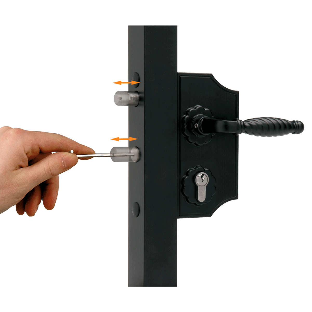 Díszkapuzár 40–50 mm-es profilhoz – LAKY F2