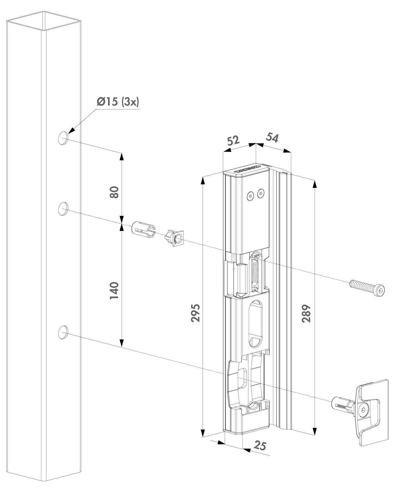 Elektromos zárfogadó rászerelhető zárakhoz – Modulec SH (NC)