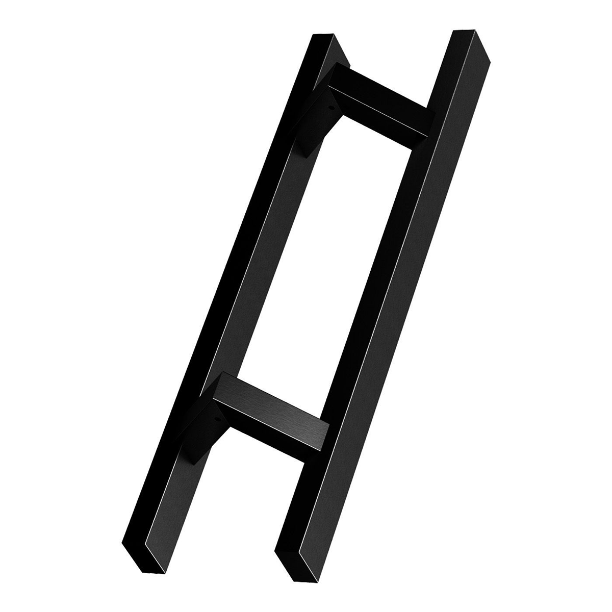 Rozsdamentes acél fogantyú készlet, egyenes 40x20 mm profil, fekete, 45 fokos, 1000 mm hosszú, furattávolság 800 mm - N64.PDP451000.4UM