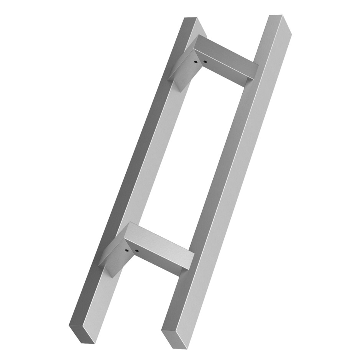 Rozsdamentes acél fogantyú készlet, egyenes 40x20 mm profil, szatén, 45 fokos, 1000 mm hosszú, furattávolság 800 mm - N64.PDP451000.4US