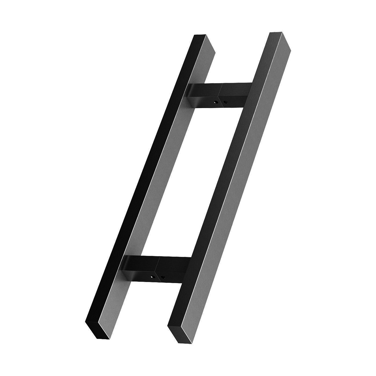 Rozsdamentes acél fogantyú szett, egyenes profil 40x20 mm, fekete szín, 90 fokos, 500 mm hosszú, furattávolság 300 mm – N64.PDP90500.4UM