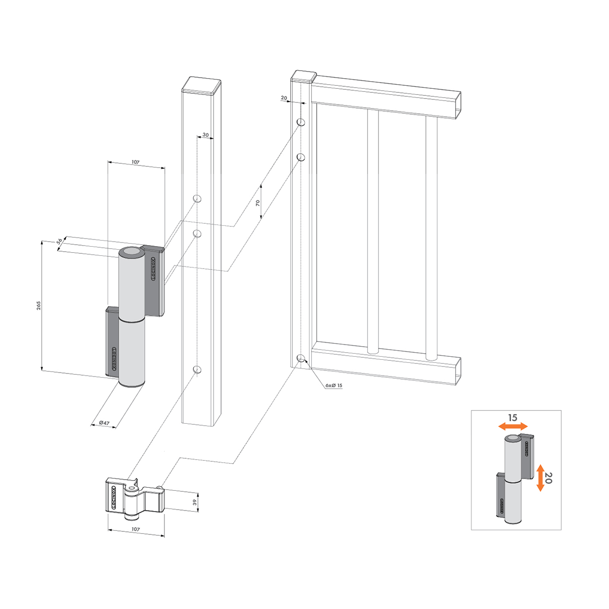 Hidraulikus ajtó- és kapucsillapító – Tiger