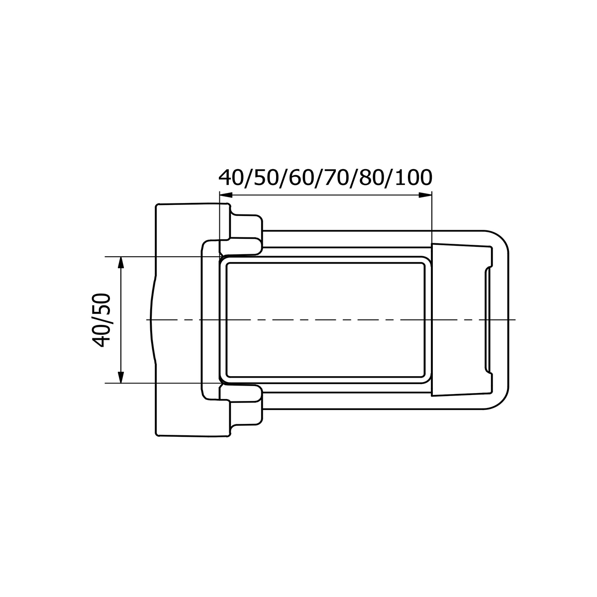 Rögzítőelem, bilincs kerítéspanel 40x60 mm-es oszlophoz – ZZ 60X40MM