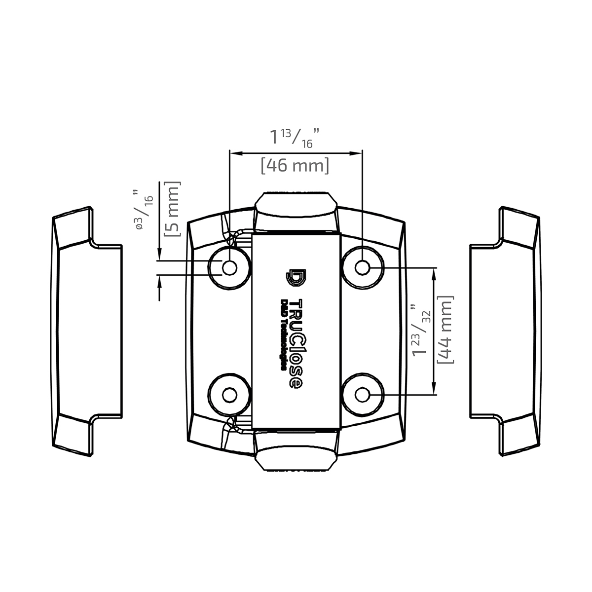 Önzáró zsanér szett fémkapukhoz, 21 mm / 30 kg – TruClose DD.TCA1L2S3BT