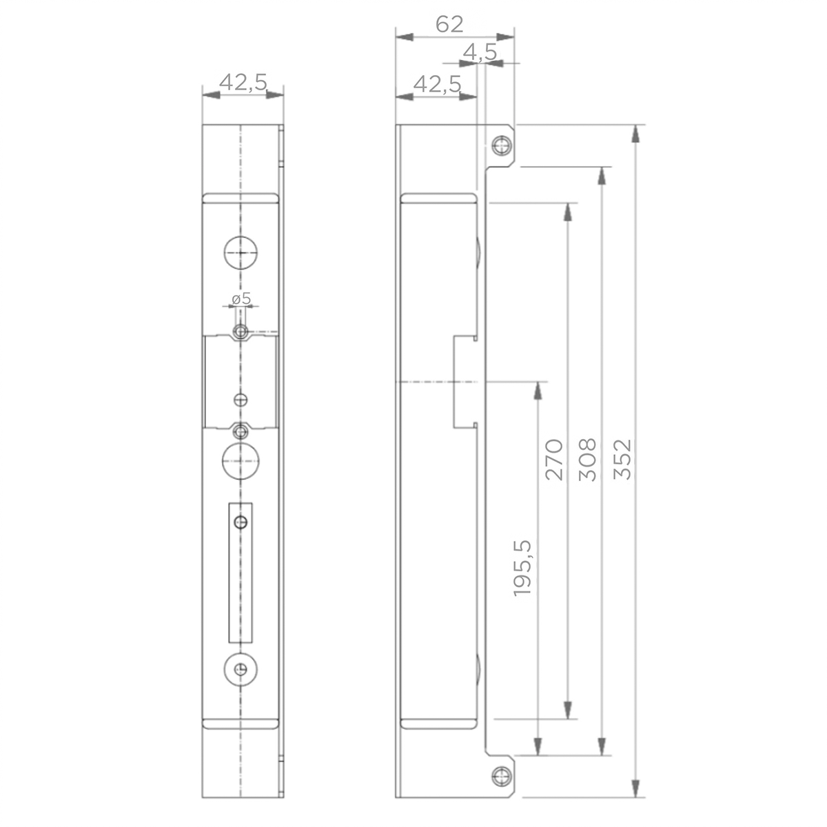 Fémház elektromágneses zárhoz, magasság 352 mm – 63.332