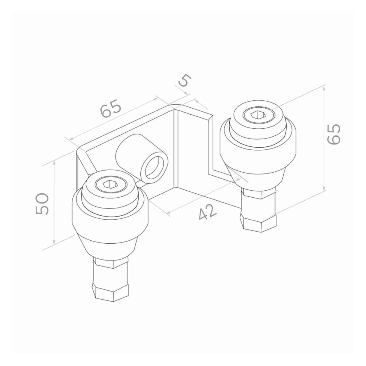 Fix záródó ütköző önhordó vagy tolókapukhoz, 42 mm nyitás – 60.022