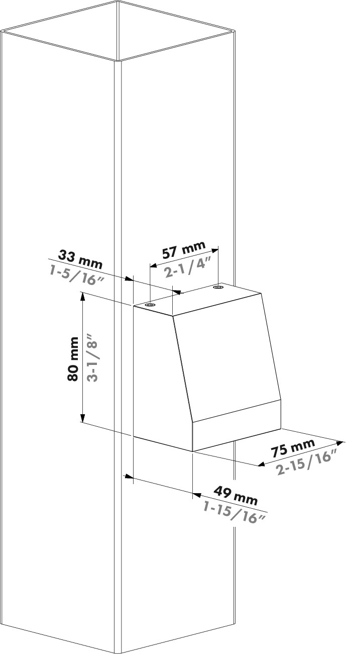 Fali lámpa trapéz formával, 75 mm széles, 12V DC / 24V DC – HEPTA75-DC