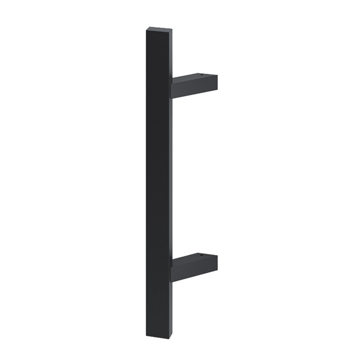 Rozsdamentes acél fogantyú, egyenes profil 40x20 mm, fekete szín, 45 fokos, 500 mm hosszú, furattávolság 300 mm – N64.PJP45500.4UM