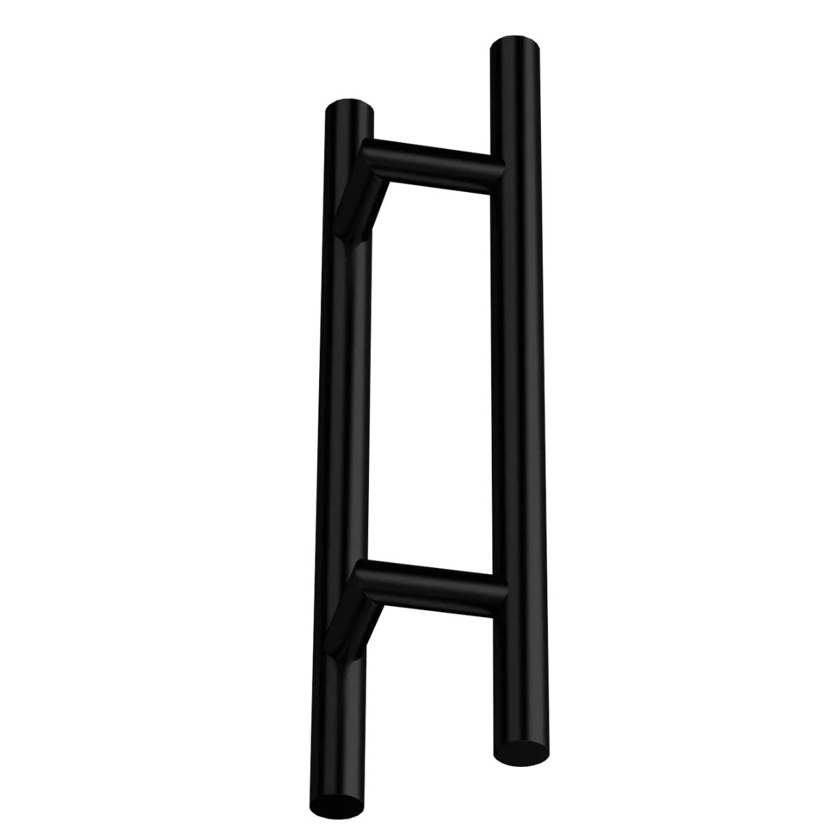 Rozsdamentes acél fogantyú készlet, kerek 32 mm profil, fekete, 45 fokos, 300 mm hosszú, furattávolság 200 mm - N64.PDO45300.4UM