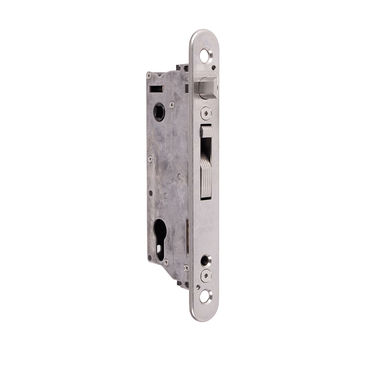Rozsdamentes acél zár fémkapukhoz, legalább 60 mm mély profilhoz – SIXTYLOCK