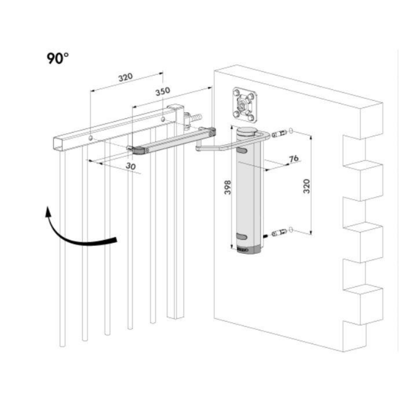 Hidraulikus ajtó- és kapucsillapító – VERTICLOSE 2 WALL ZILV