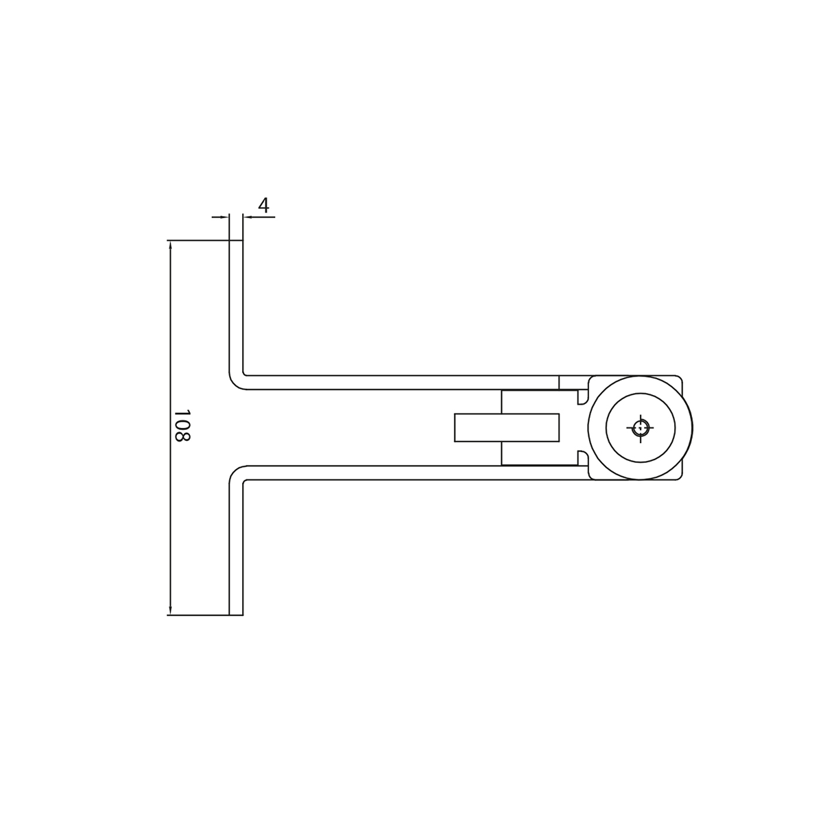 Nyitásgátló ütköző kapukhoz, horganyzott, 70 mm hosszú – 61.099.70