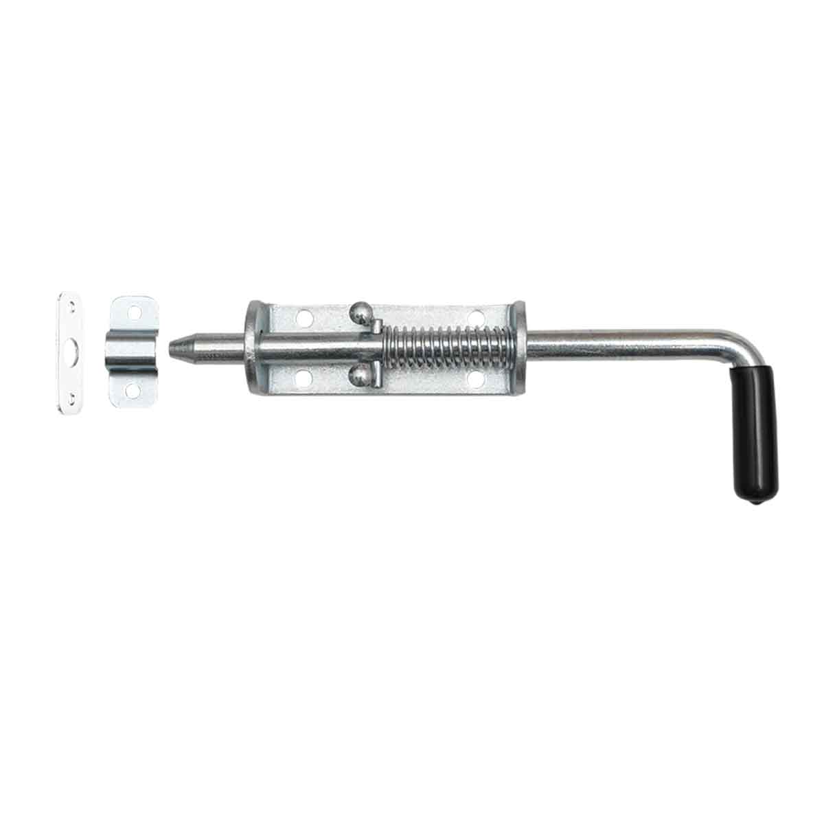 Rugós tolózár L típusú kapuhoz, 220x12 mm, horganyzott – 64.066